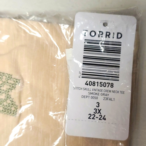 ❤️NWT VINTAGE TORRID TEE - SKULL FLORAL EMBROIDERED GRAPHIC SUPER SOFT - PLUS - Picture 7 of 10